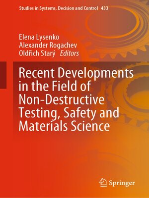 cover image of Recent Developments in the Field of Non-Destructive Testing, Safety and Materials Science